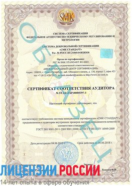 Образец сертификата соответствия аудитора №ST.RU.EXP.00005397-3 Арзамас Сертификат ISO/TS 16949