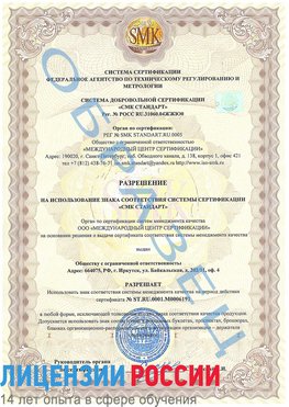 Образец разрешение Арзамас Сертификат ISO 50001